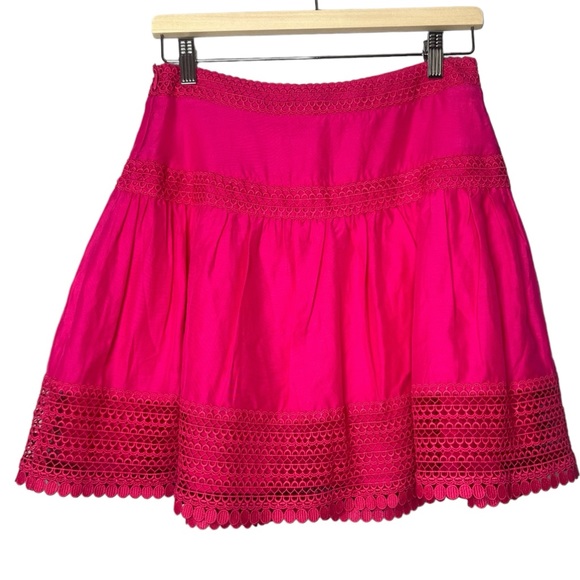 Haute Hippie Catherine Lace Trimmed Cotton Silk Mini Skirt NEW - Picture 6 of 8